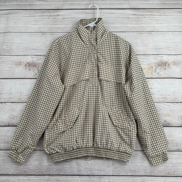 Sunderland of Scotland Sweaters - Vintage Sunderland of Scotland Houndstooth Weathebeater Pullover Womens M Brown
